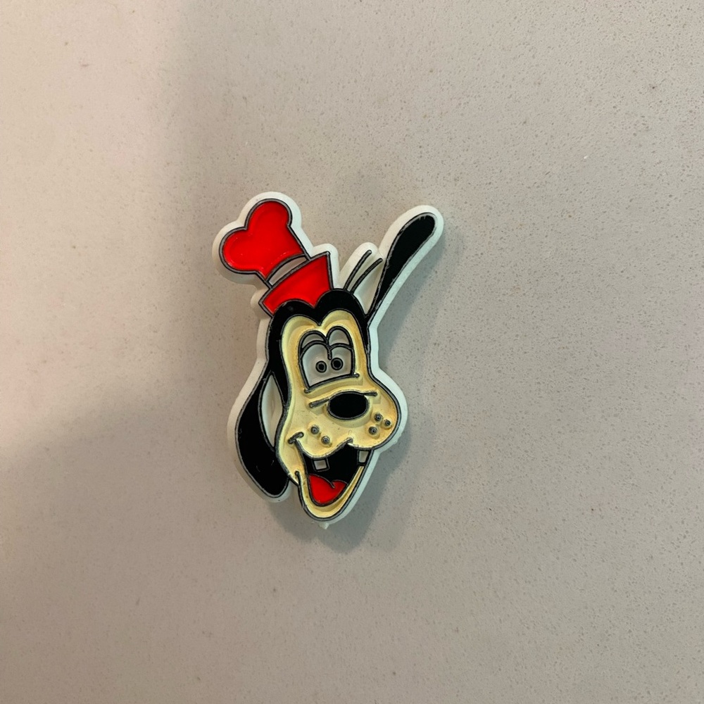 VINTAGE Goofy Enamel Pin with Red Hat
